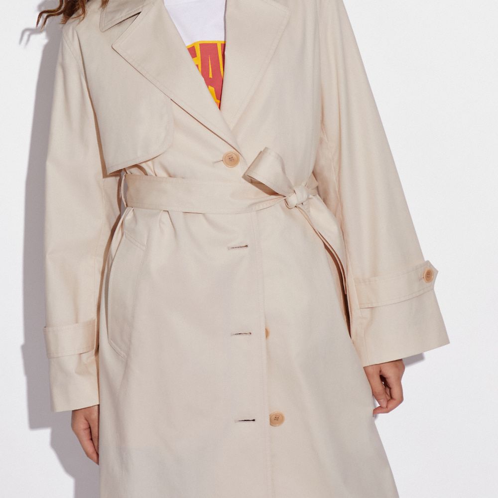 Light Trench Coat With Side Slit