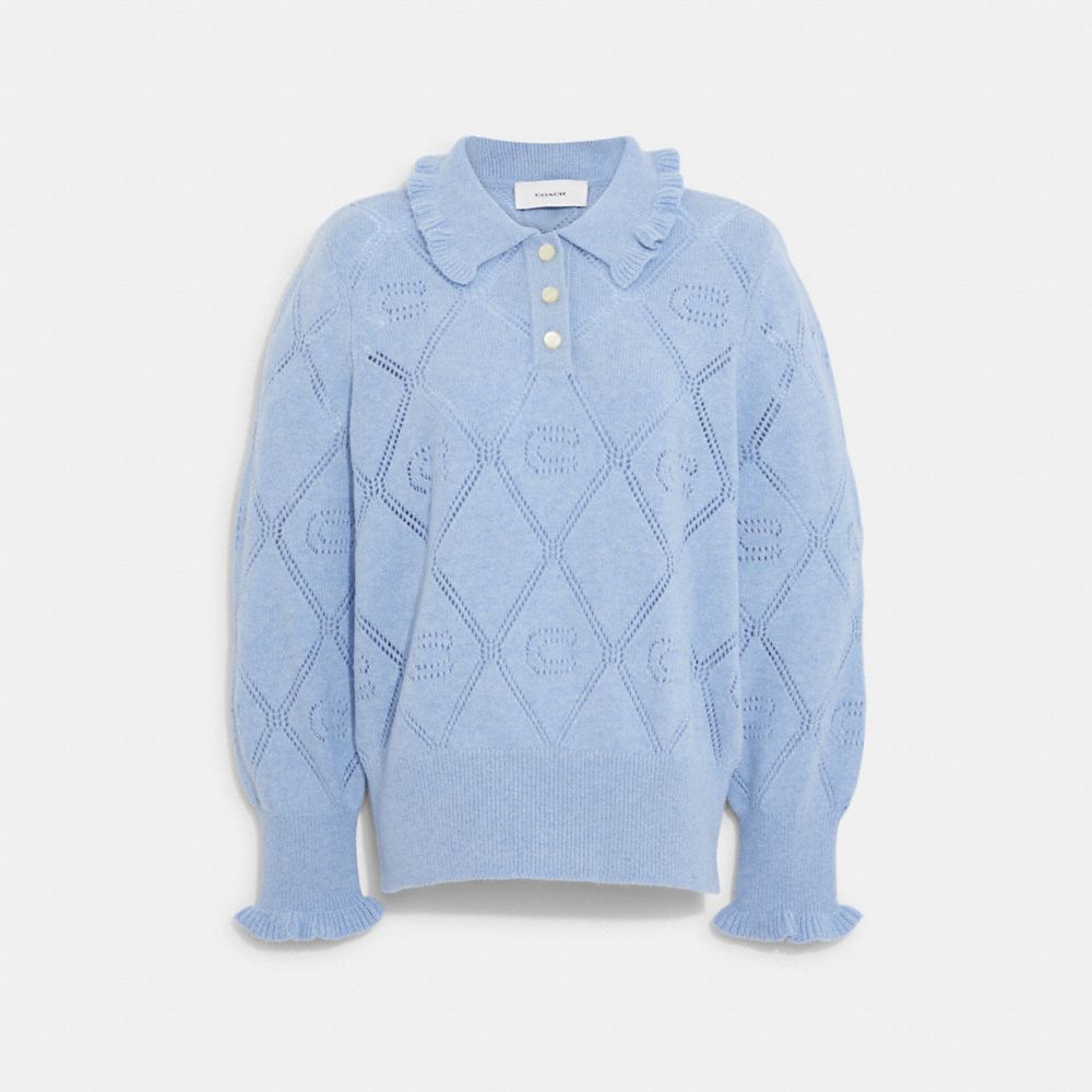 COACH®,Pointelle Signature Sweater,,Front View