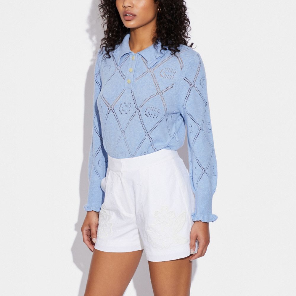 COACH®,Pointelle Signature Sweater,,Scale View