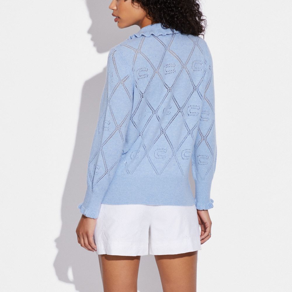 COACH®,Pointelle Signature Sweater,,Scale View