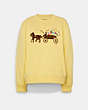 COACH®,HORSE AND CARRIAGE GARDEN CREWNECK,Yellow,Front View