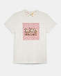 COACH®,SPRING HORSE AND CARRIAGE SIGNATURE T-SHIRT,Pink,Front View