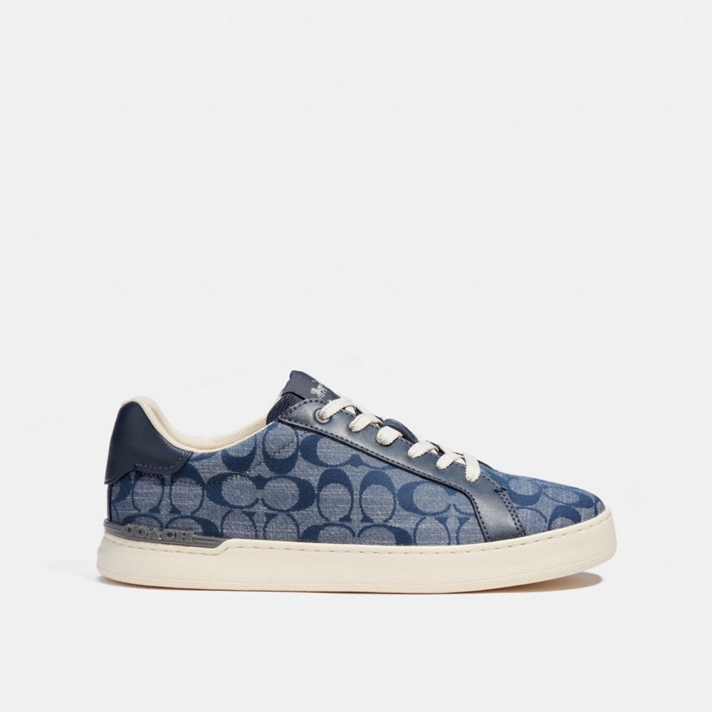 COACH®,CLIP LOW TOP SNEAKER,Midnight Navy,Angle View