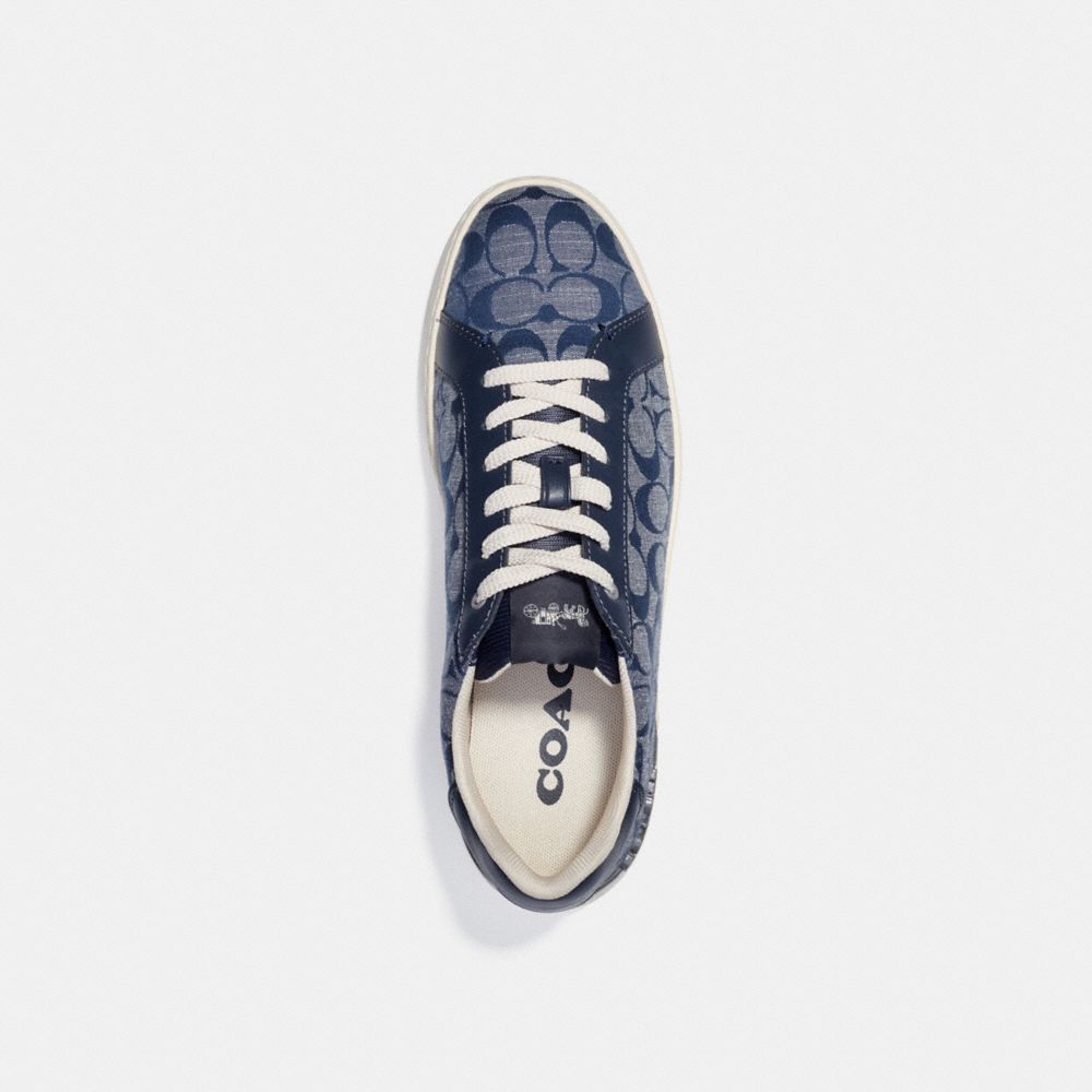 COACH®,CLIP LOW TOP SNEAKER,Midnight Navy,Inside View,Top View