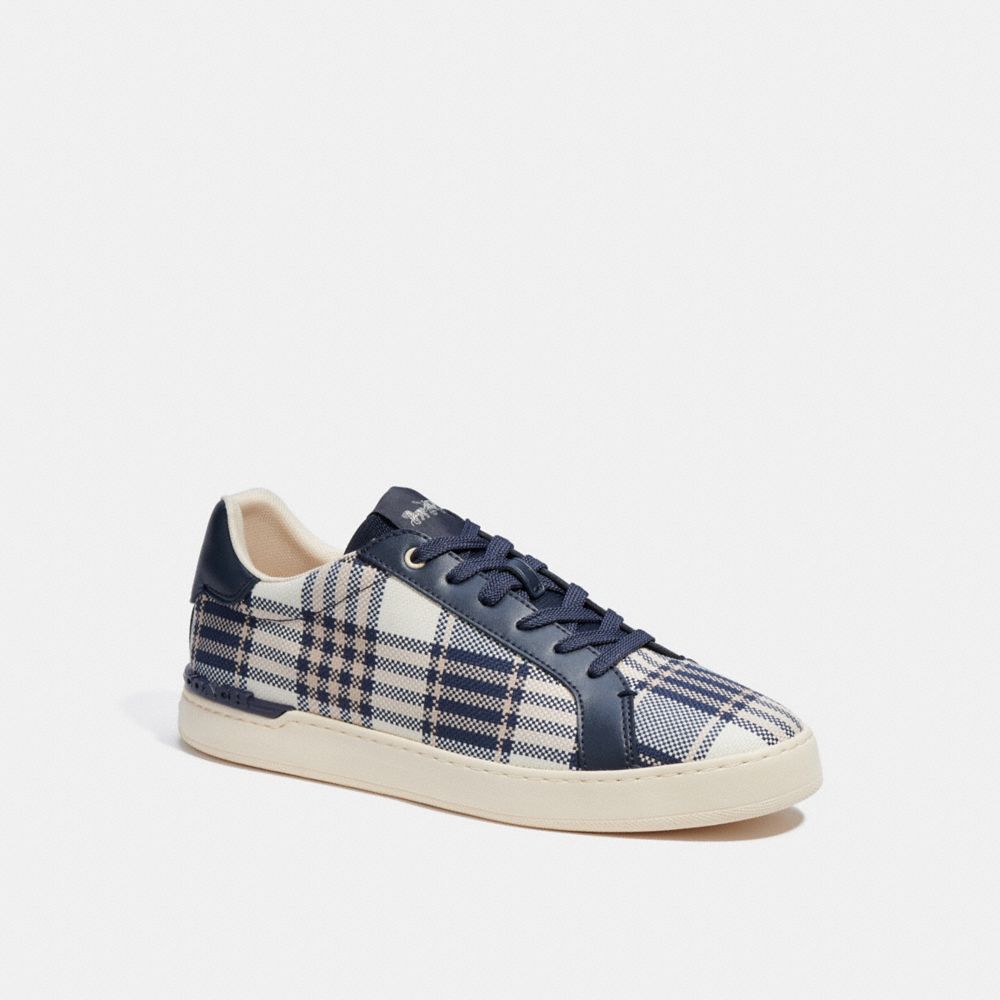 COACH® | Clip Low Top Sneaker With Plaid Print