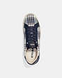 COACH®,CLIP LOW TOP SNEAKER WITH PLAID PRINT,Midnight Navy,Inside View,Top View