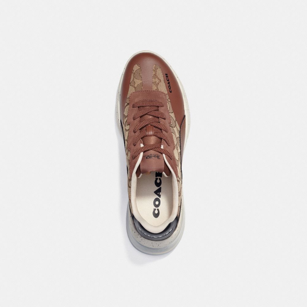 COACH®,CITYSOLE RUNNER,Khaki,Inside View,Top View