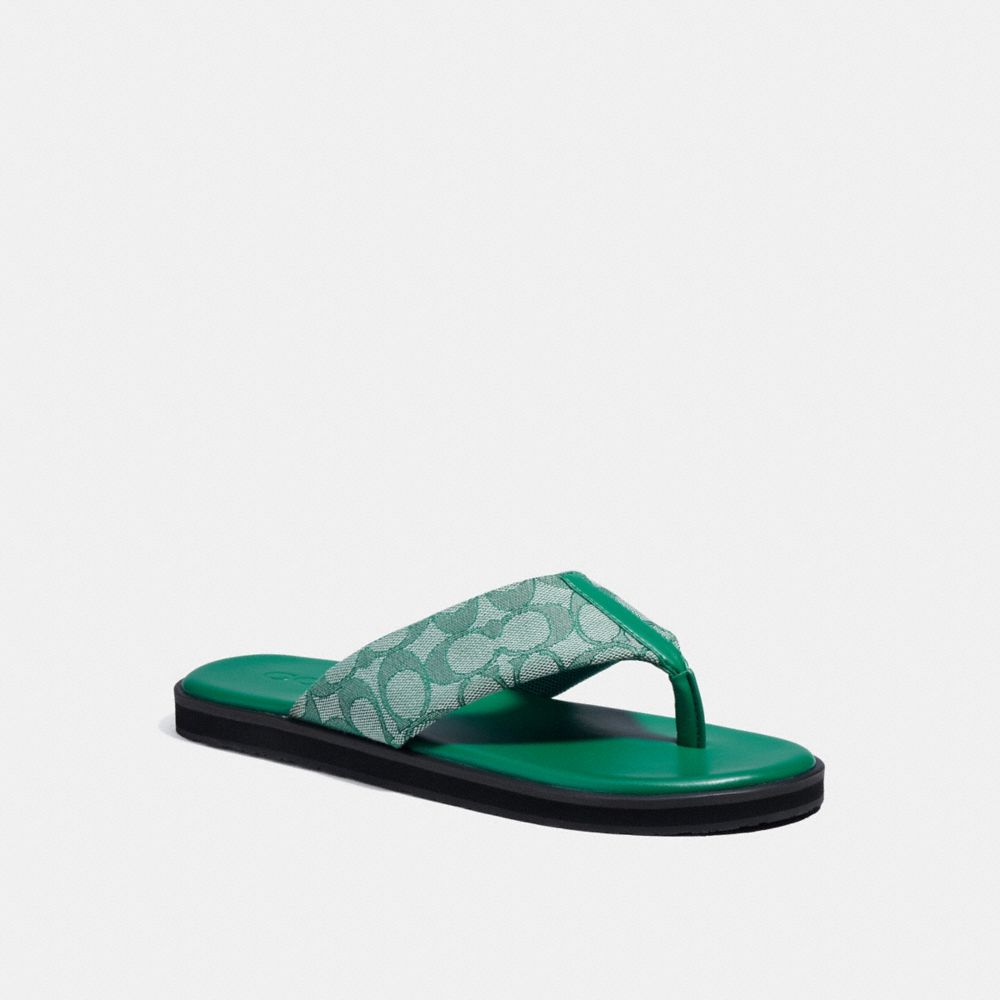 COACH®,FLIP FLOP,Green,Front View