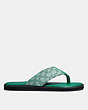 COACH®,FLIP FLOP,Green,Angle View