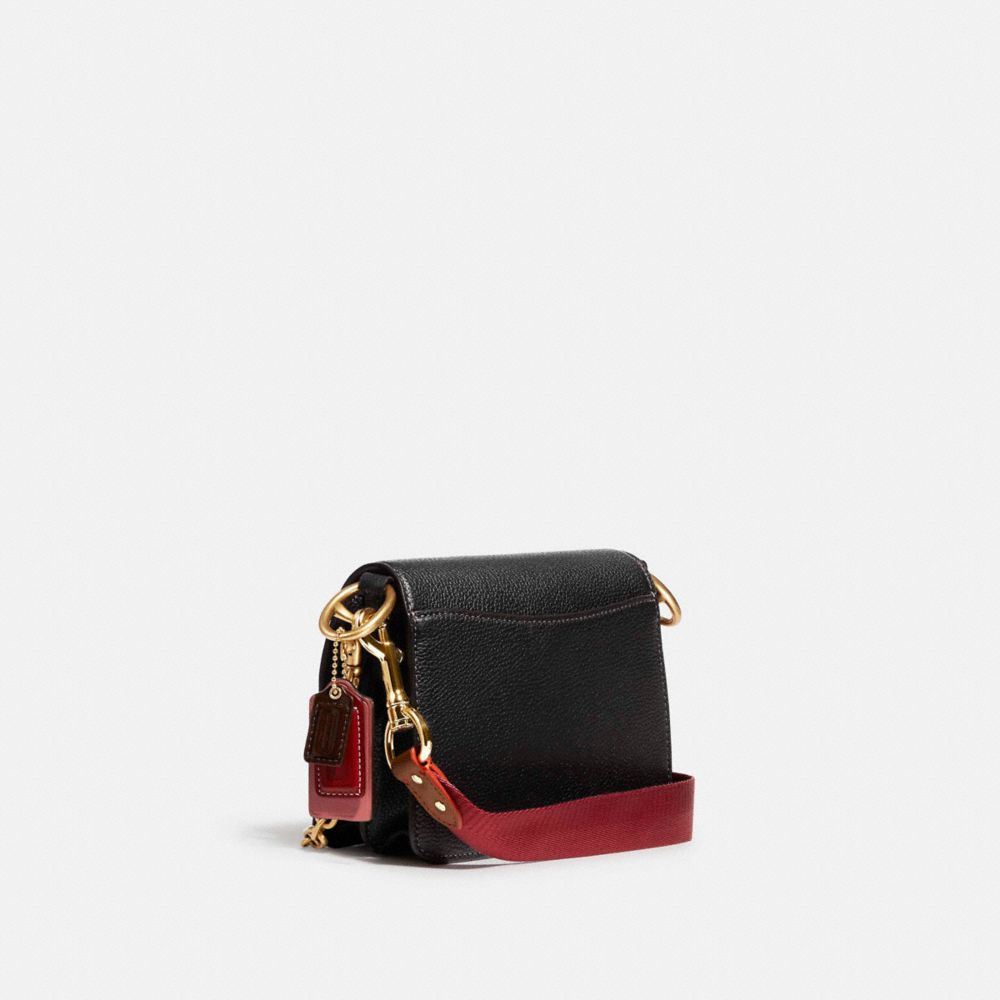 COACH®,Upcrafted Beat Shoulder Bag 18 With Horse And Carriage Print And Heart Patch,,Angle View
