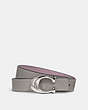 COACH®,C HARDWARE BUCKLE REVERSIBLE BELT, 25MM,Refined Calf Leather,Silver/Dove Grey Ice Purple,Front View