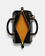 COACH®,RUBY SATCHEL 25,Pebble Leather,Medium,Brass/Black,Inside View,Top View