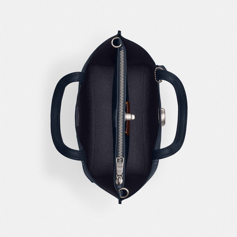 COACH®,Willow Tote Bag 24,Leather,Crossbody,Logo,Metal,Casual,,Inside View,Top View