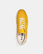 COACH®,LOWLINE LOW TOP SNEAKER IN RECYCLED SIGNATURE JACQUARD,Jacquard/Leather,Canary,Inside View,Top View