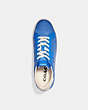 COACH®,LOWLINE LOW TOP SNEAKER IN RECYCLED SIGNATURE JACQUARD,Jacquard/Leather,Blue Fin,Inside View,Top View