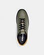 COACH®,LOWLINE LOW TOP SNEAKER,Leather,Army Green,Inside View,Top View