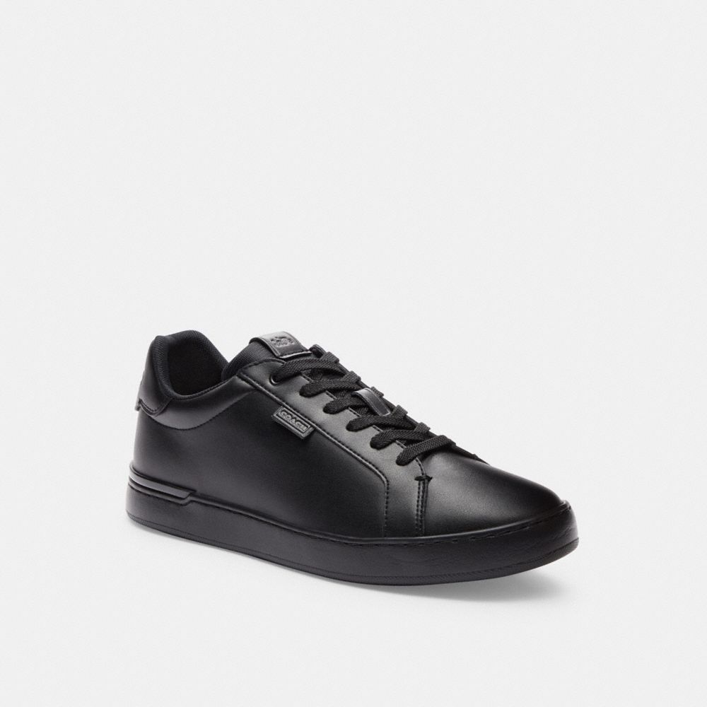 COACH®,LOWLINE LOW TOP SNEAKER,Leather,Black,Front View