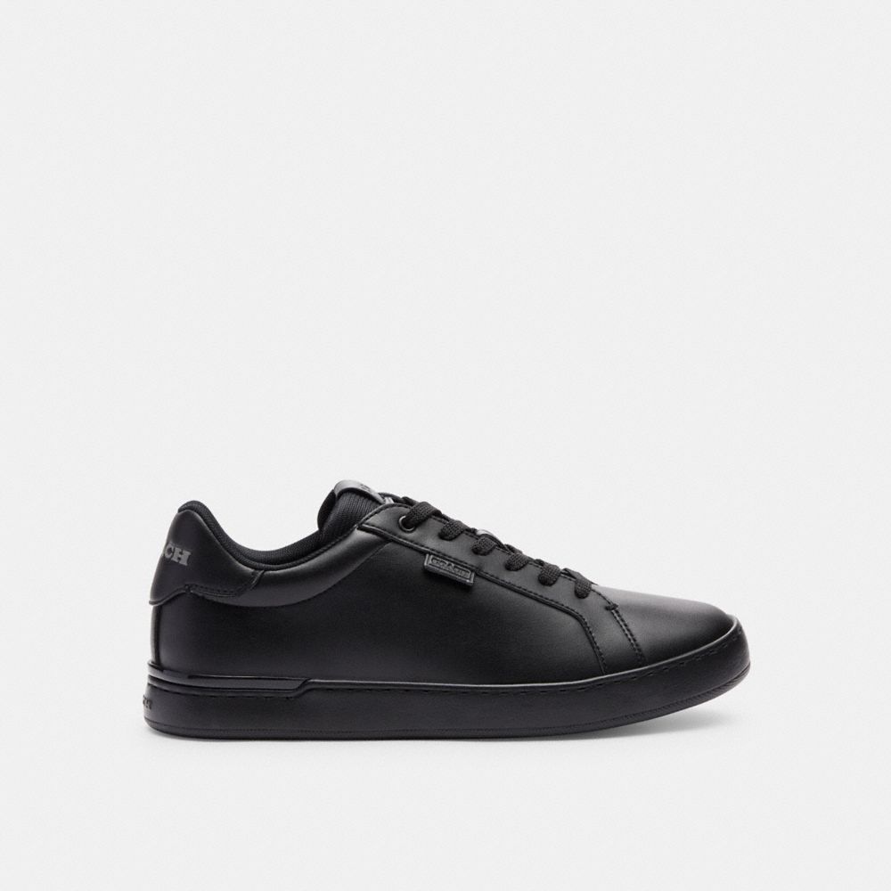 COACH®,LOWLINE LOW TOP SNEAKER,Leather,Black,Angle View