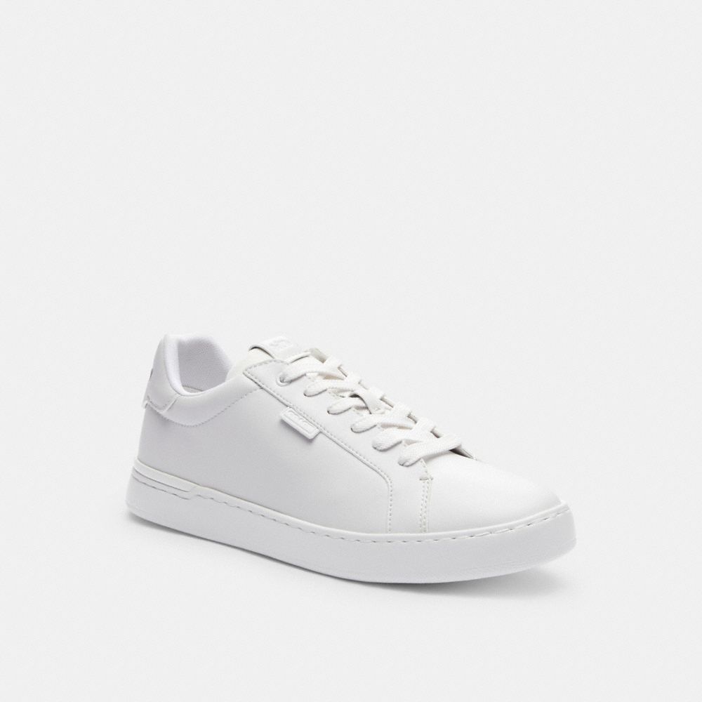 COACH®,LOWLINE LOW TOP SNEAKER,Leather,Optic White,Front View image number 0