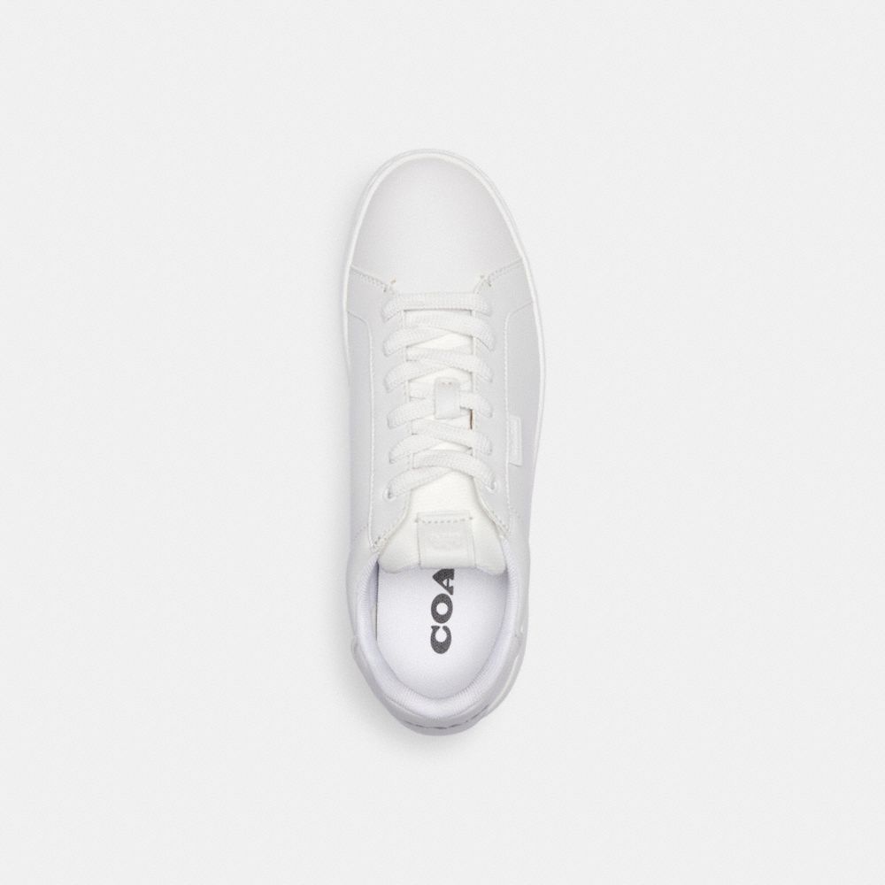COACH®,LOWLINE LOW TOP SNEAKER,Leather,Optic White,Inside View,Top View