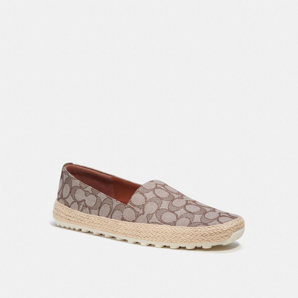 COACH®,ESPADRILLE IN SIGNATURE JACQUARD,Signature Jacquard,Oak,Front View