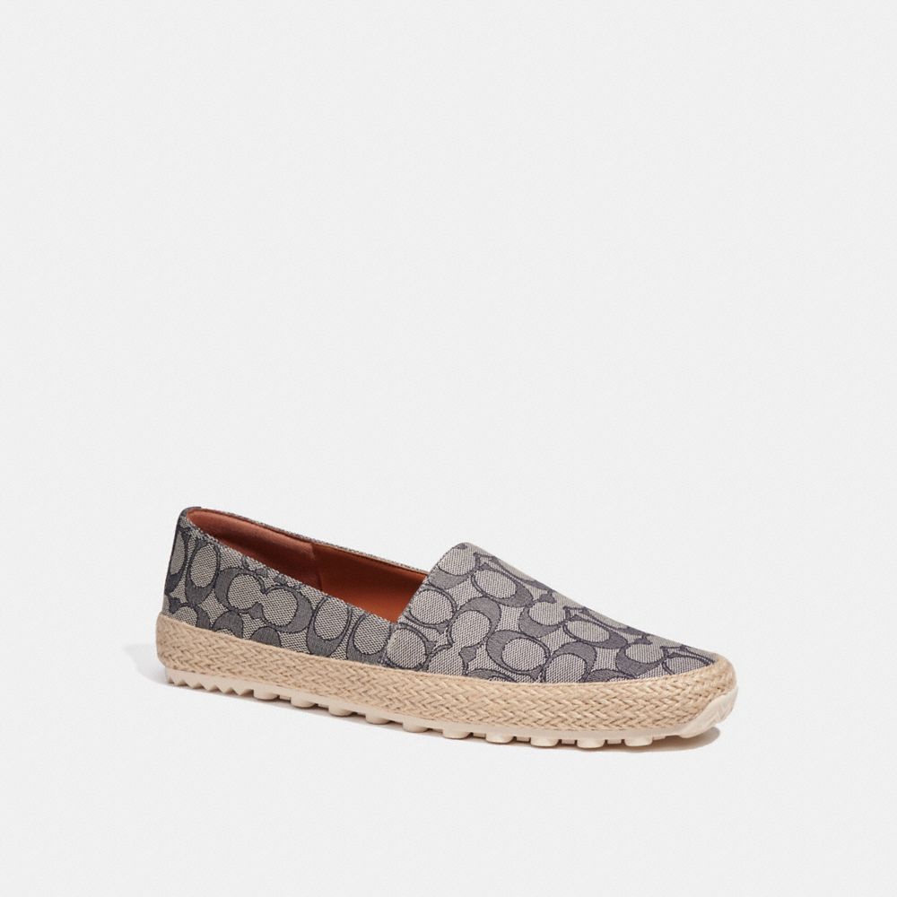 COACH®,ESPADRILLE IN SIGNATURE JACQUARD,Signature Jacquard,Dark Ocean,Front View