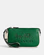COACH®,NOLITA 19 IN COLORBLOCK WITH HORSE AND CARRIAGE,Leather,Mini,Silver/Green Multi,Front View