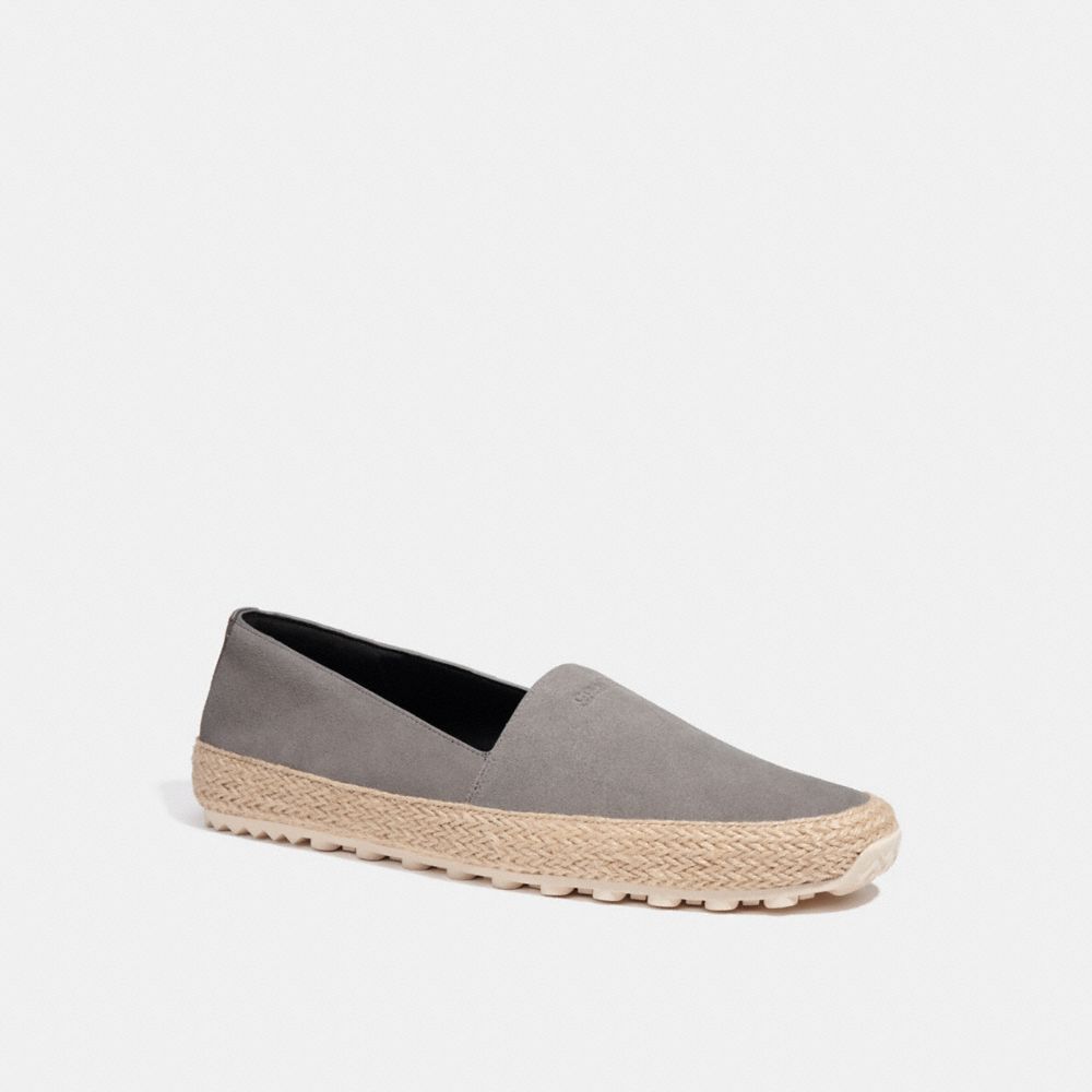 COACH®,ESPADRILLE,Suède,GRIS CHINÉ,Front View