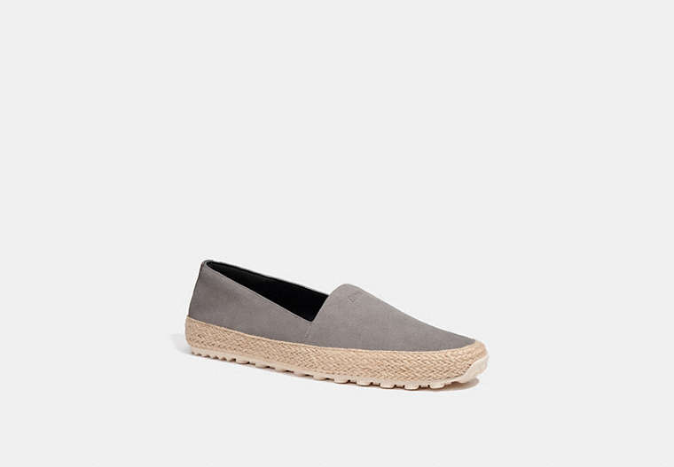 COACH®,ESPADRILLE,Suede,Heather Grey,Front View