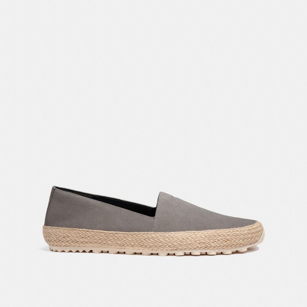 COACH®,ESPADRILLE,Suède,GRIS CHINÉ,Angle View