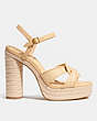 COACH®,TALINA SANDAL,Leather,Natural,Angle View