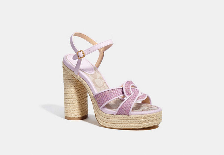 COACH®,TALINA SANDAL,Leather,Violet,Front View