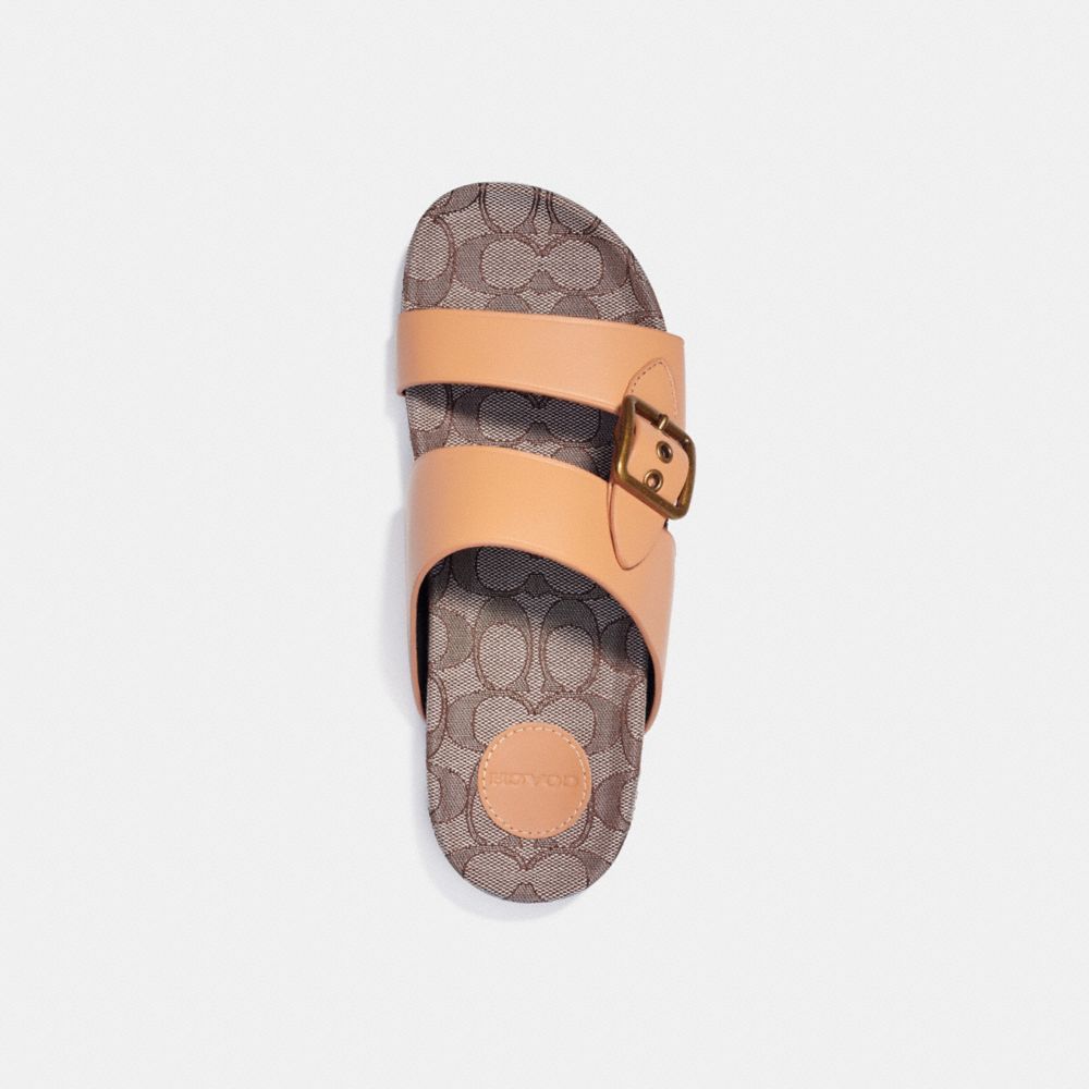 COACH®,ADDISON SANDAL,Leather,Natural,Inside View,Top View