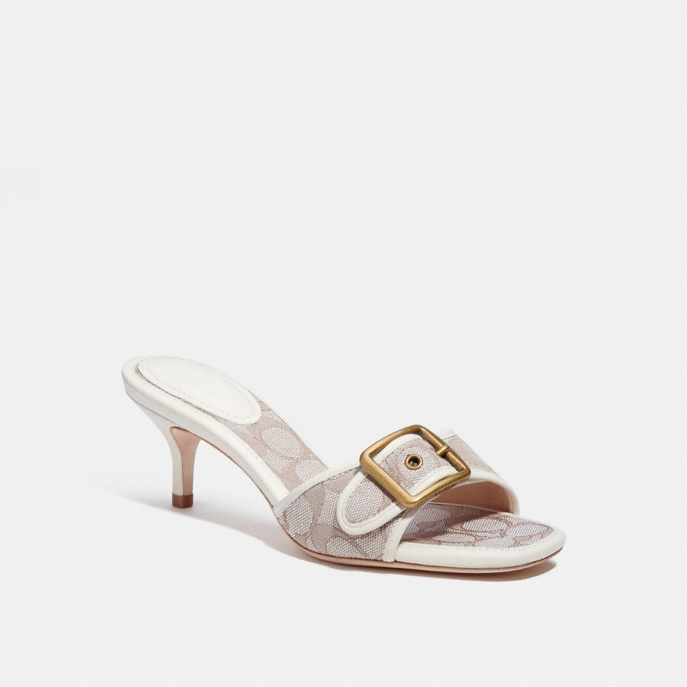 COACH®,MARGOT SANDAL,Chalk/Stone,Front View