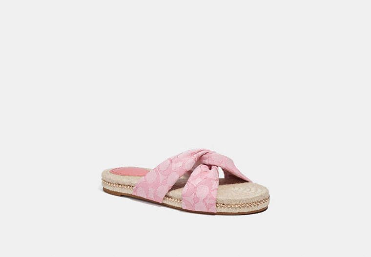 COACH®,CHARLI ESPADRILLE,Signature Jacquard,Pink,Front View