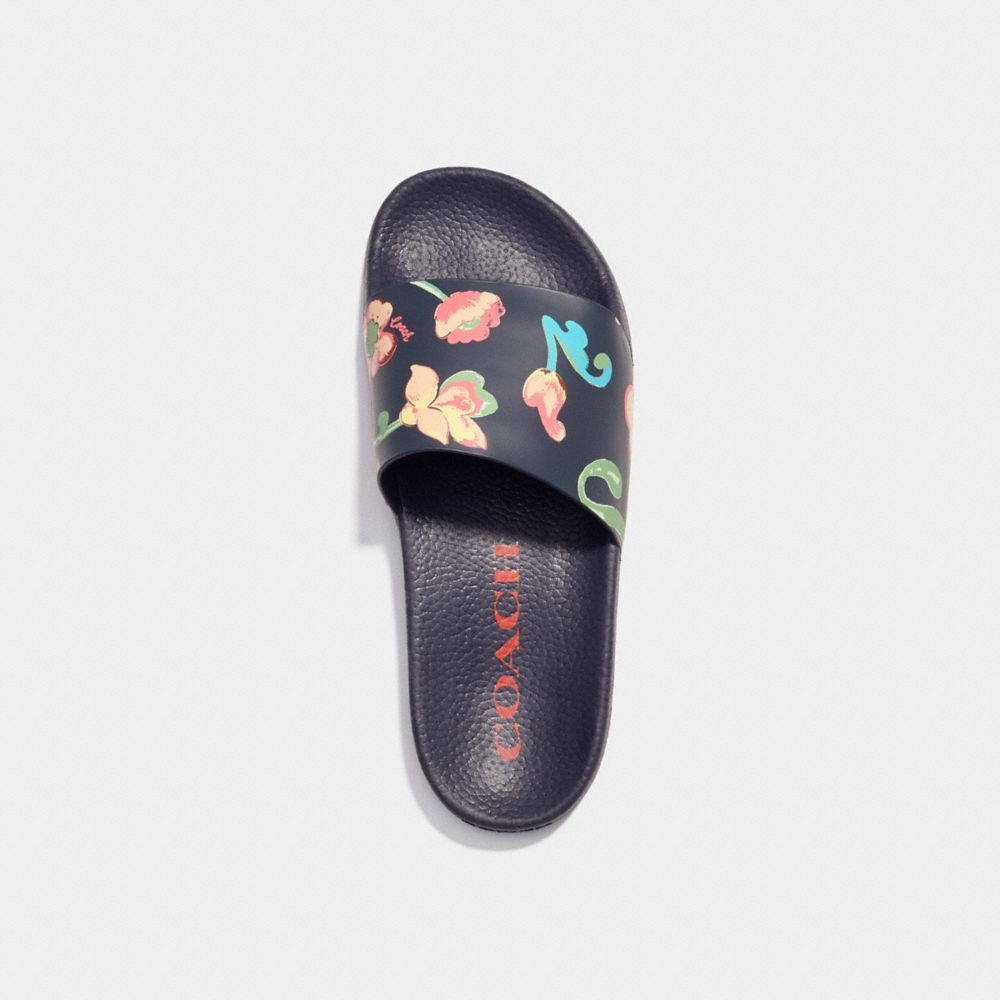 COACH®,ULI SPORT SLIDE WITH FLORAL,Midnight Navy,Inside View,Top View