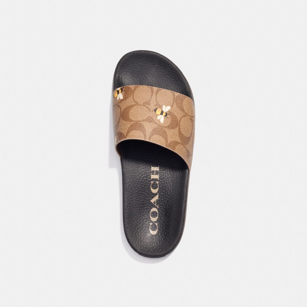 COACH®,Uli Sport Slide With Bee Print,,Inside View,Top View