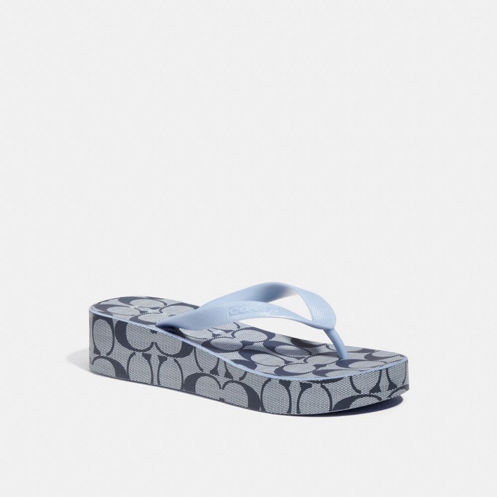 COACH®,LYNN FLIP FLOP,Chambray,Front View