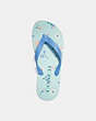 COACH®,ZAK FLIP FLOP WITH FLORAL,Light Teal,Inside View,Top View