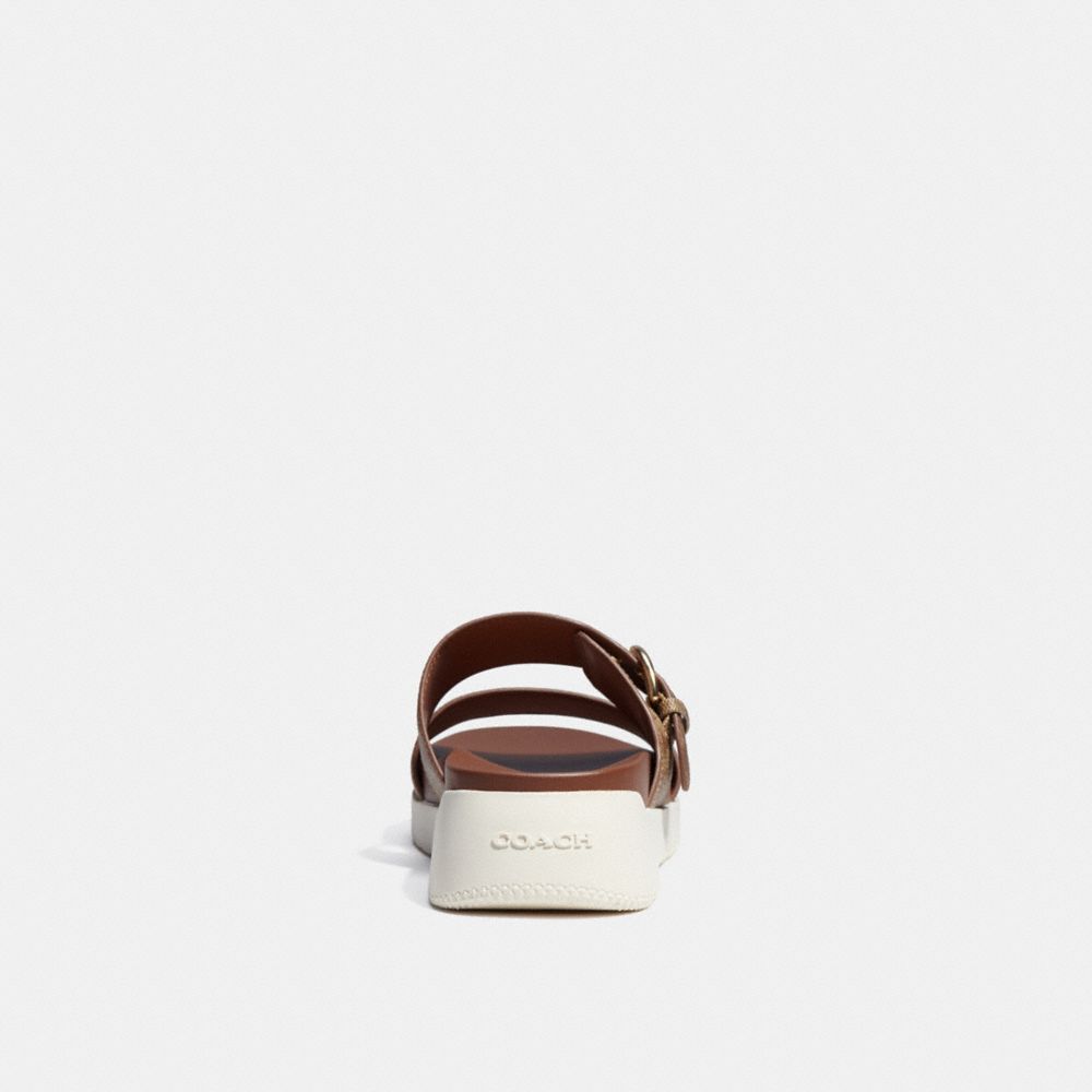 COACH®,SANDALE GWEN,PVC,Kaki/Selle,Alternate View