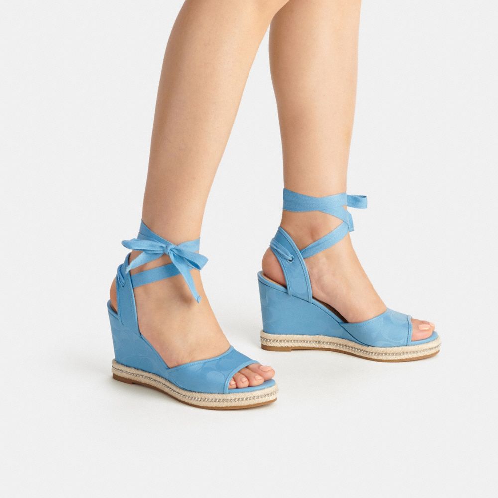 COACH®,Page Wedge In Recycled Signature Jacquard,,Detail View