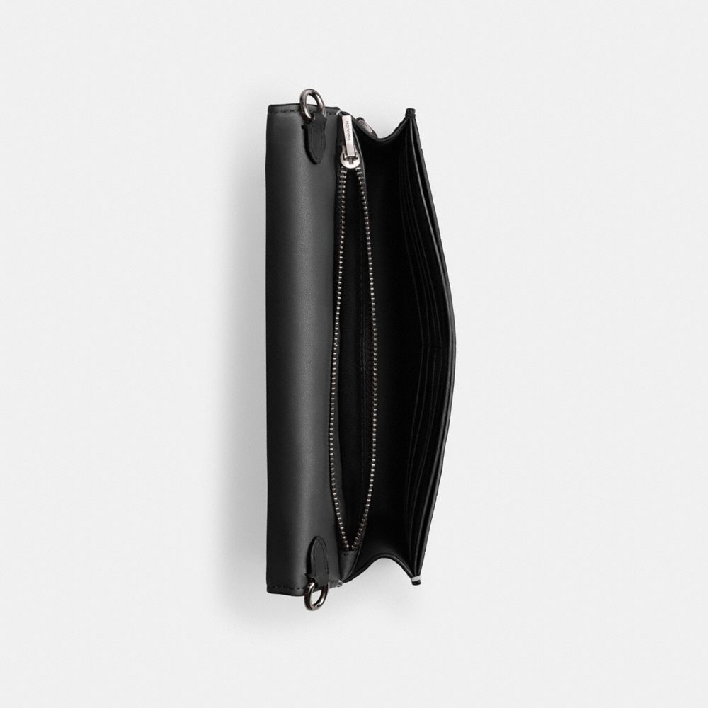COACH®,SAC BANDOULIÈRE HAYDEN,Cuir innovant,Argenté/Noir,Inside View,Top View