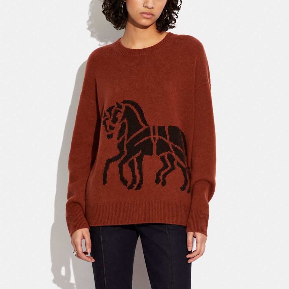 Coach uni sale intarsia sweater