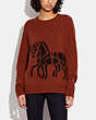COACH®,HORSE AND CARRIAGE WRAP INTARSIA SWEATER,Wool/Cashmere,Brown,Scale View