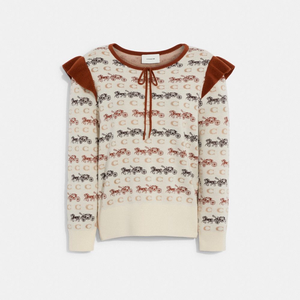 COACH®,Ruffle Sweater,,Front View