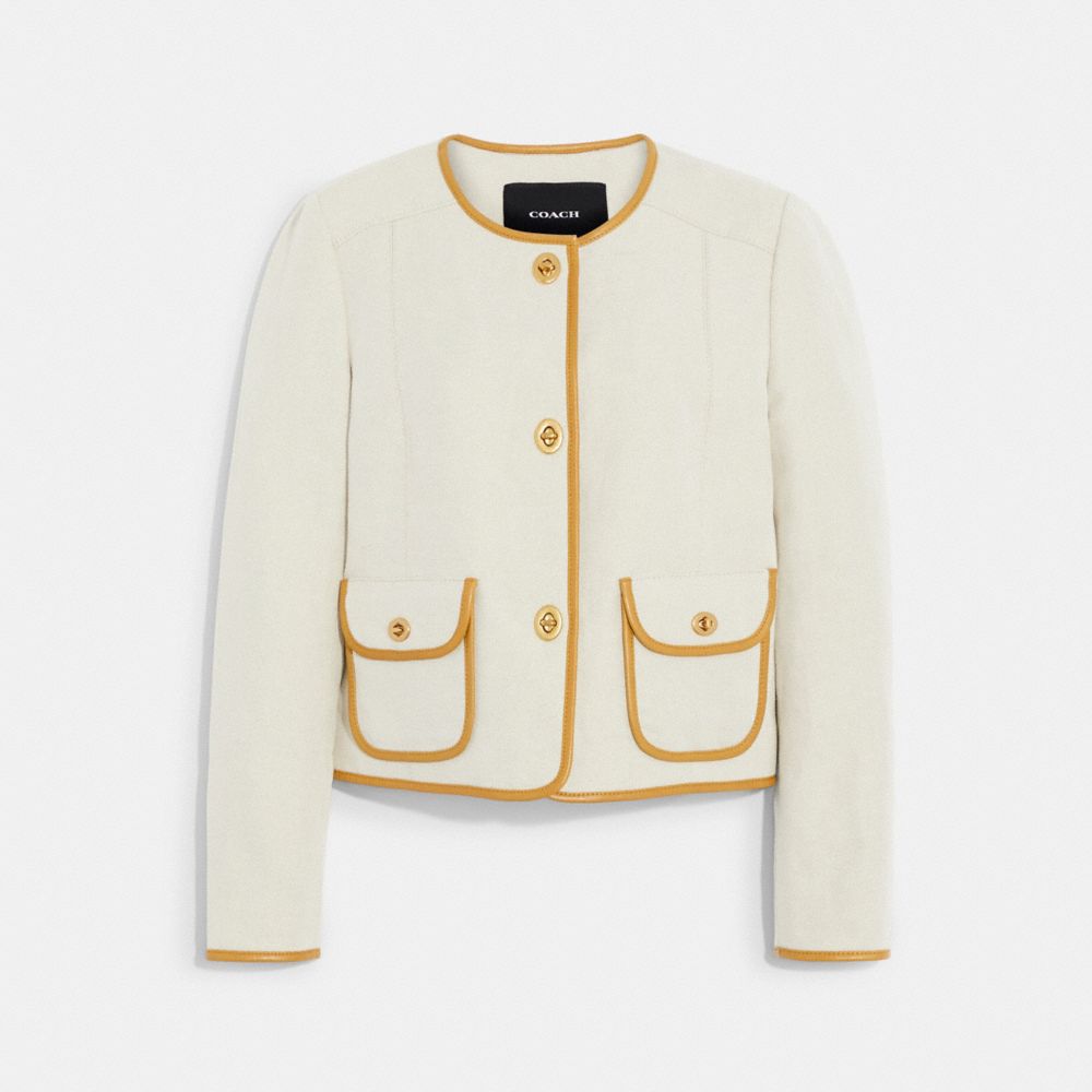 Cream canvas outlet jacket