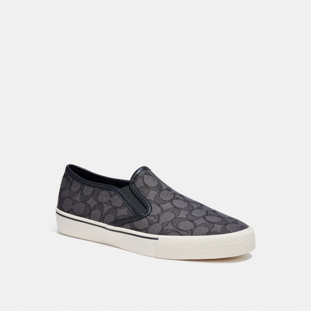 COACH®,SLIP ON SKATE SNEAKER,Black,Front View