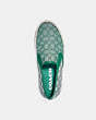 COACH®,SLIP ON SKATE SNEAKER,Signature Jacquard,Green,Inside View,Top View