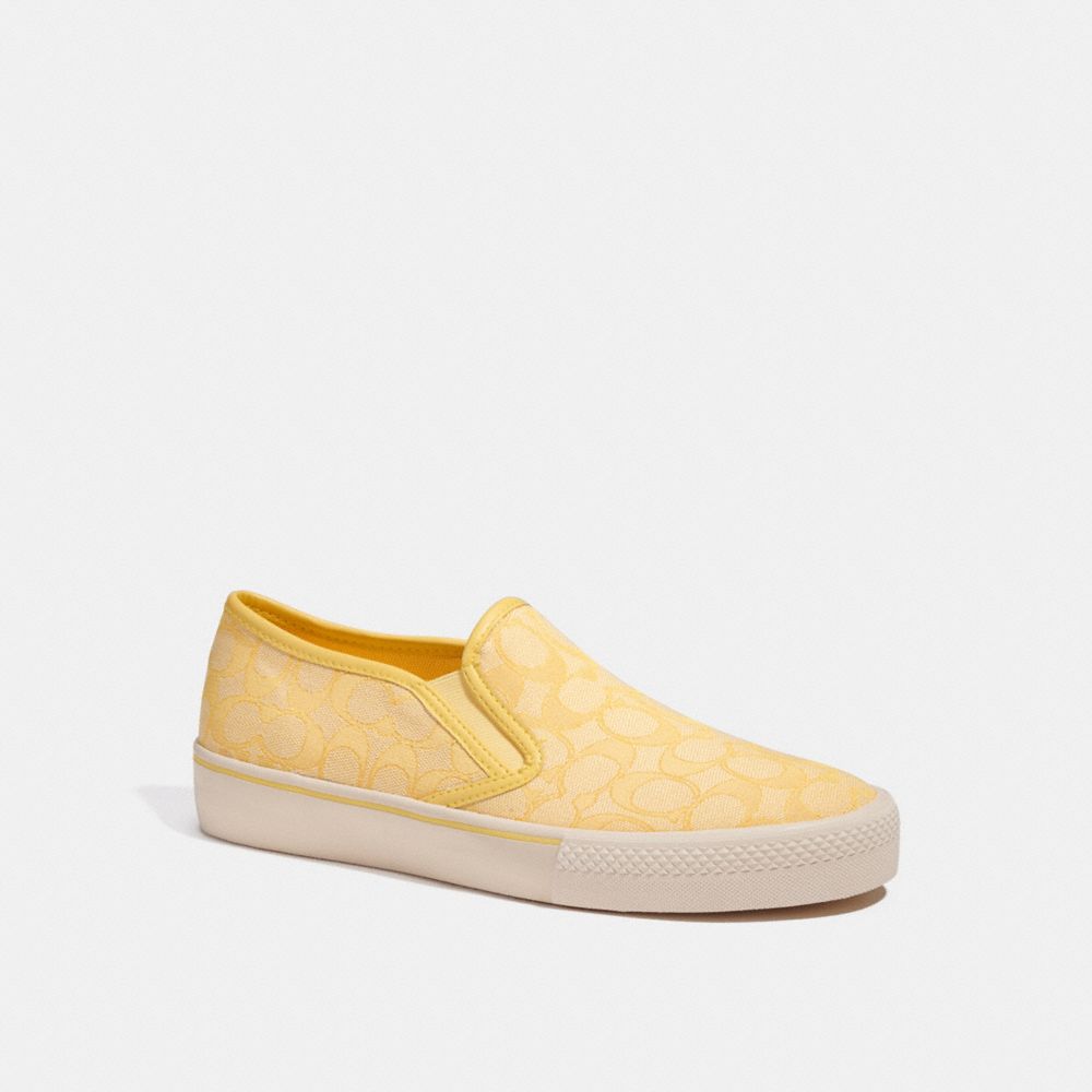 COACH®,SLIP ON SKATE SNEAKER,Retro Yellow,Front View