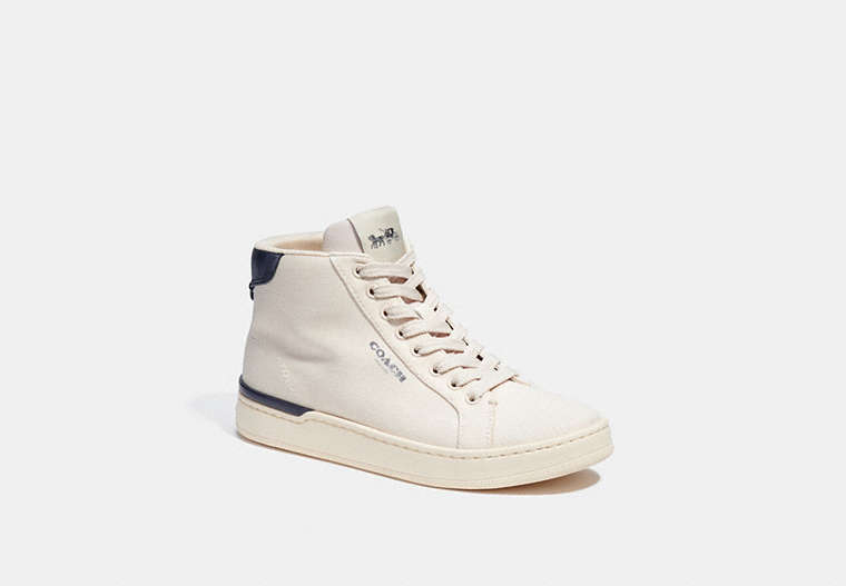 COACH®,CLIP HIGH TOP SNEAKER,Chalk,Front View